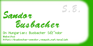 sandor busbacher business card